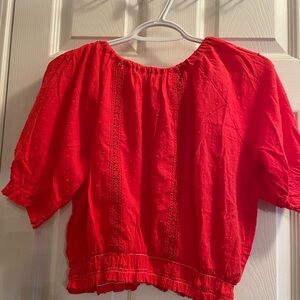 Red short sleeve crop top- bought it in Japan. Japanese size Large ( US Medium)